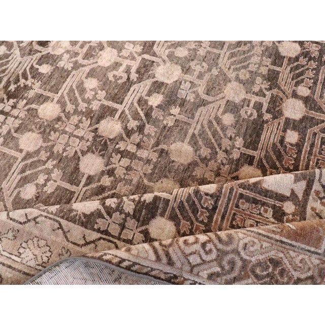Doris Leslie Blau Vintage Khotan Floral Soft Beige Rug East Turkestan For Sale - Image 10 of 10