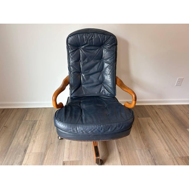 Premium, vintage executive desk chair by the renowned John Widdicomb Company. Perfectly blending mid-century craftsmanship...