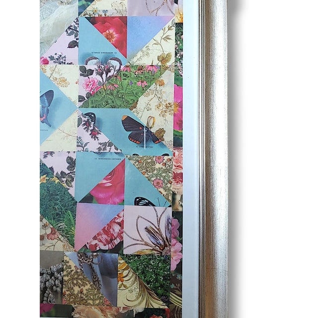 2020s Framed Handmade Nature Themed Paper Collage For Sale - Image 5 of 5