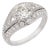 1920s Art Deco Inspired Gia 1.24 Carat Old Mine Cut Diamond Platinum Engagement Ring, Size 5.5 For Sale