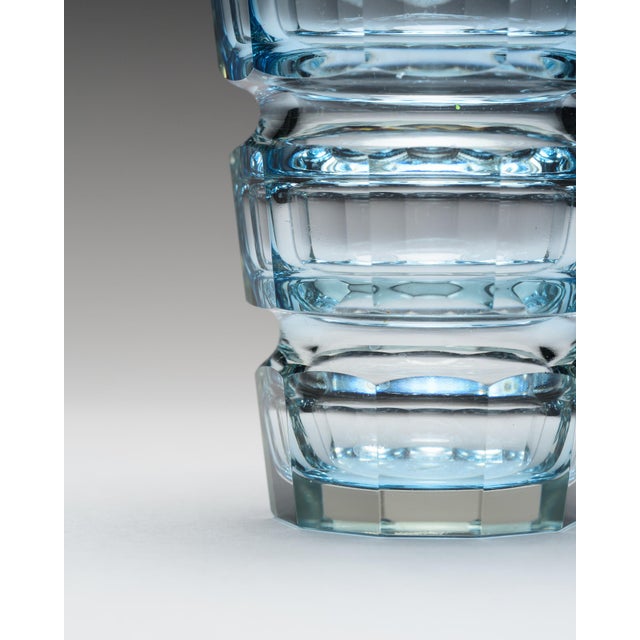 Aquamarine Crystal Vase from Moser, 1980s For Sale - Image 4 of 11