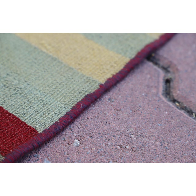 1970s Turkish Boho Style Striped Colorful Kilim Runner Rug For Sale - Image 4 of 10