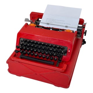 Valentine Typewriter with Hardcover by Ettore Sottsass / Perry A. King for Olivetti For Sale
