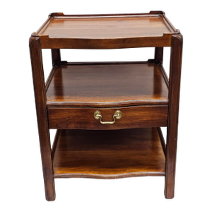 Late 20th Century Georgian Style Three Tier Single Drawer Side Table