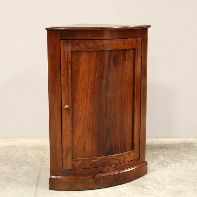 19th Century Italian Corner Bedside Table in Walnut For Sale - Image 3 of 10