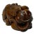 3" Artistic Brown Wood Carved Elephant Fengshui Miniature Figure For Sale