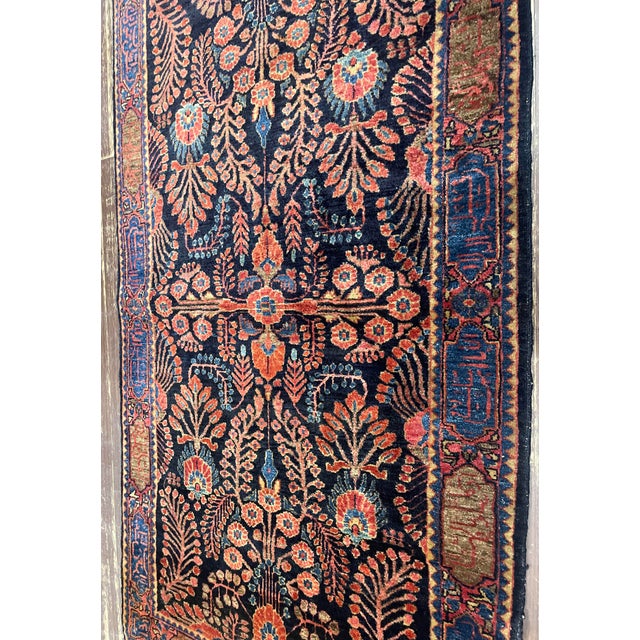 Traditional Antique Persian Mohajeran Sarouk Rug With Inscription Border, Circa 1910, 2'8" × 4'10" For Sale - Image 3 of 9