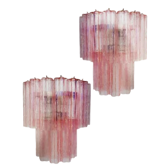 Murano Glass Tube Wall Sconces, 1990, Set of 2