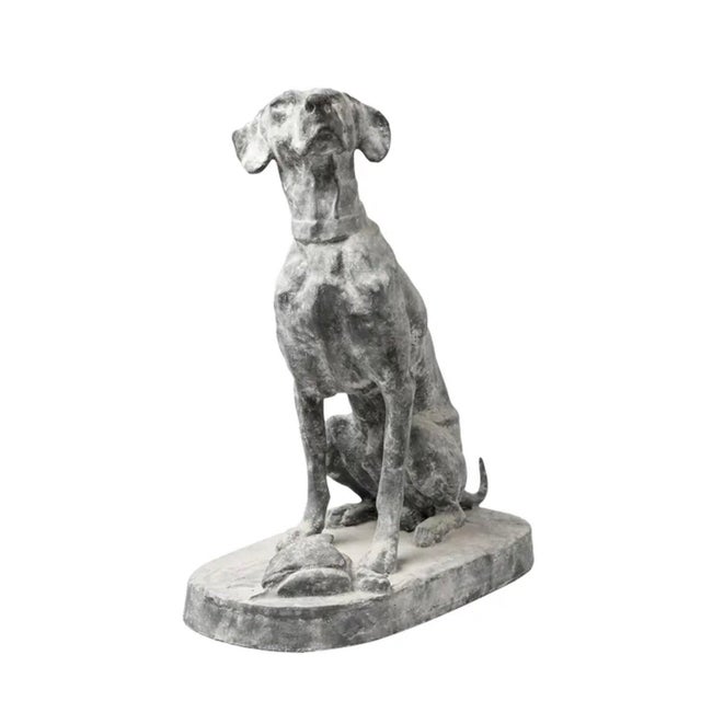 Vintage-Style Cast Iron Pointer Garden Sculpture Dog For Sale - Image 11 of 12