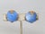 Napier Vintage 1950s Signed Napier Round Blue "Moonglow" Clip Earrings - 2 Pieces For Sale - Image 4 of 7
