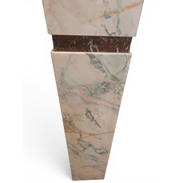 Art Deco Pedestal in Red Marble, Early 20th Century For Sale - Image 12 of 13