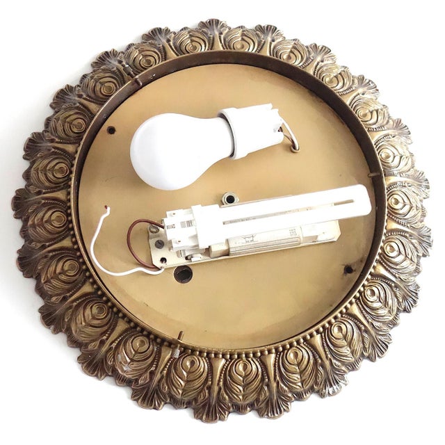Brass and Crystal Glass Ceiling Lamp from Unbekannt, 1970s For Sale - Image 6 of 7