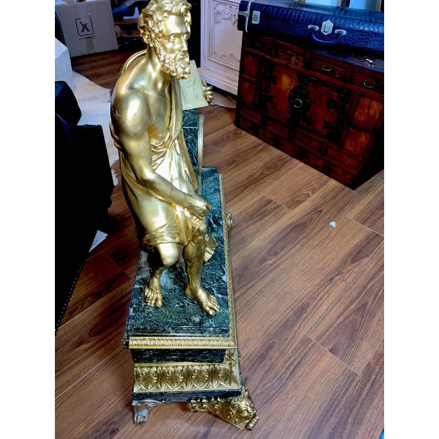 French Honoré Pons 19th Century Monumental Sized French Empire Mantel Clock For Sale - Image 3 of 13