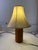 Wood 1950s Pair of Mid Century Turned Teak Lamps With Original Shades For Sale - Image 7 of 8