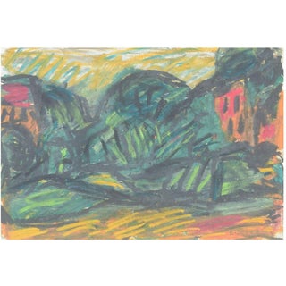 Bengt Delefors, Expressive Landscape, Gouache on Paper, 1960s-1970s For Sale