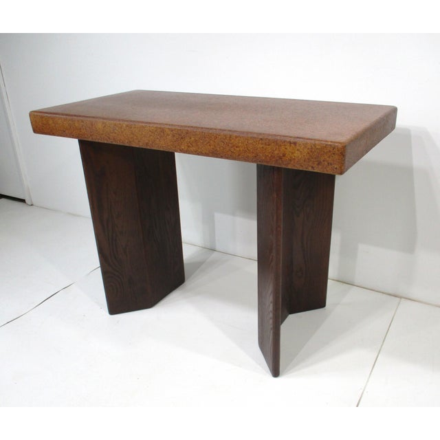 Mid-Century Modern Rare Paul Frankl Cork Top Console Table for Johnson Brothers For Sale - Image 3 of 12