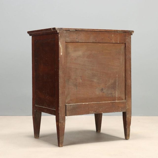 Wood Late 18th Century Directoire Walnut Nightstand, Italy For Sale - Image 7 of 8