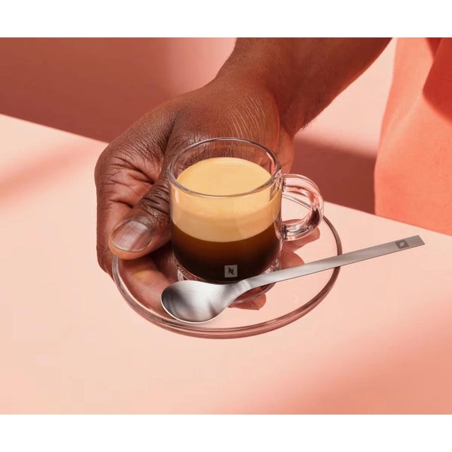 New Nespresso Vertuo Clear Glass Espresso Cup and Saucer Set - Made in France For Sale - Image 4 of 6