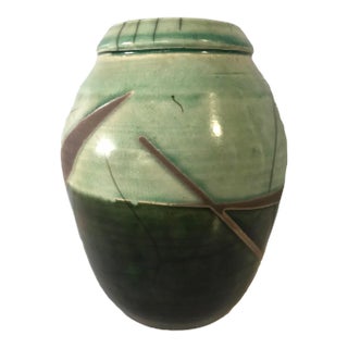 Vintage Raku Style Vase For Sale
