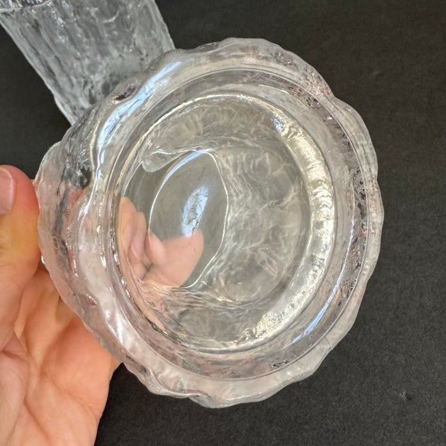 Mid Century Hoya Ice Bucket & Rocks Glasses MCM Frosted Glass Ice Cube Set of 3 For Sale - Image 10 of 12