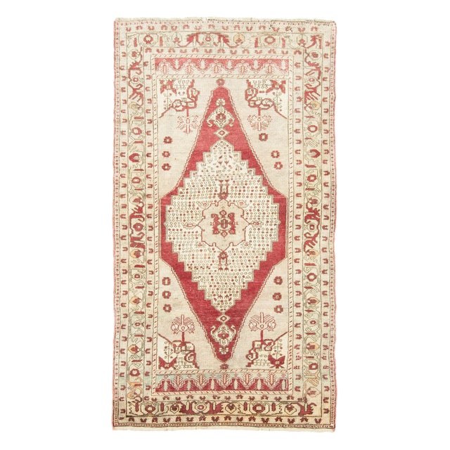 1960's Turkish Wool Konya Rug- 4′5″ × 8′2″ For Sale