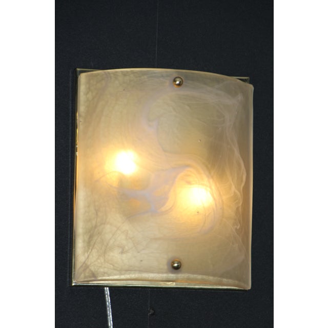 Shield-Shaped Alabaster Murano Glass Wall Lights, 1990s, Set of 2 For Sale - Image 11 of 13