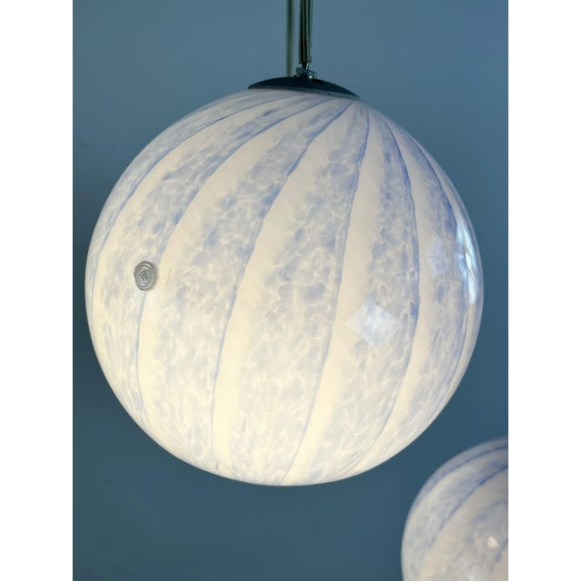 Blue Three-Sphere Hanging Light in Murano Glass, 1990s For Sale - Image 8 of 13