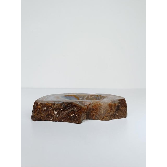 Stone Vintage Freeform Ashtray in Natural Carved Agate, 1970s For Sale - Image 7 of 17