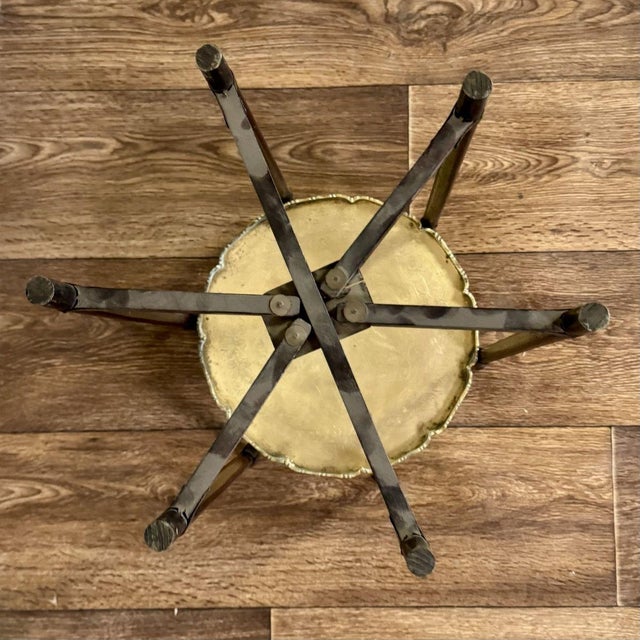 Mid 20th Century Mid-Century Chinese Engraved Brass Tray Table For Sale - Image 5 of 9