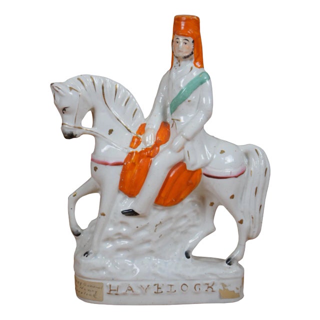 Antique Staffordshire General Sir Henry Havelock Equestrian Horse Figurine For Sale