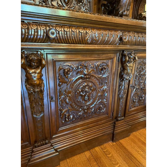 French Mid-19th Century Rococo Style Heavily Carved Walnut Buffet, Circa 1850–1860 For Sale - Image 17 of 18