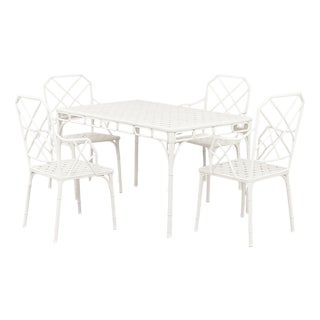 Calcutta Faux Bamboo Outdoor Set by Hall Bradley Brown Jordan 1960s, Set of 5 For Sale