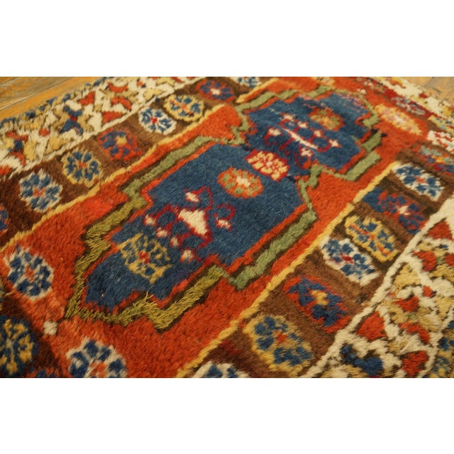 1890s Multicolor Geometric Tribal Antique Antique Turkish Village Yastik Rug 1'10"x 2'6" Handknotted Wool Carpet For Sale - Image 4 of 10
