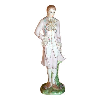 Vintage Lee Wollard China Porcelain Gentleman's Lace Figurine Lynn Signed For Sale