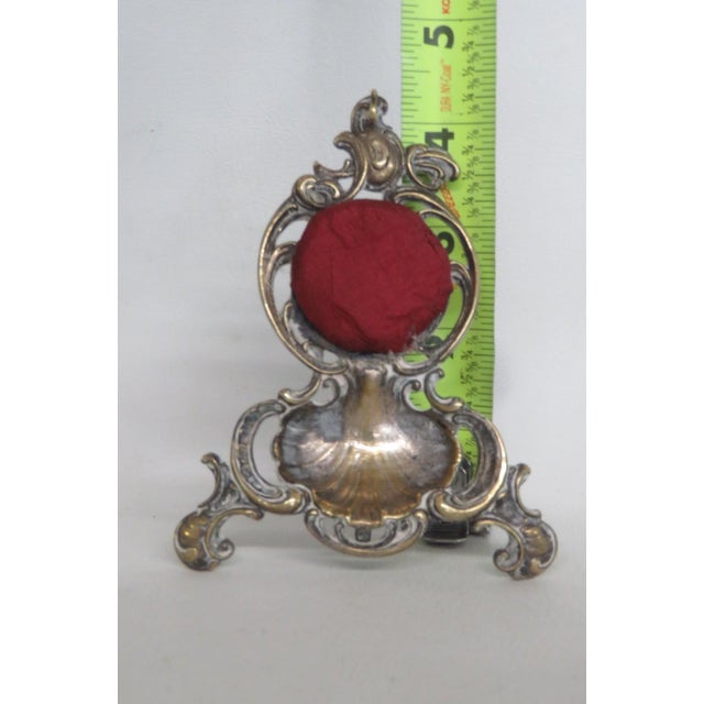 Rococo Style Brass Tone Pocket Watch Holder Stand Shell Scrollwork Motif 5169b For Sale - Image 11 of 16