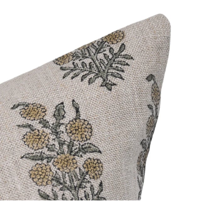 Not Yet Made - Made To Order Thick Linen Linen Block Print Designer Boho Pillow/Cushion Cover 20x20 Inch- Hajara For Sale - Image 5 of 5