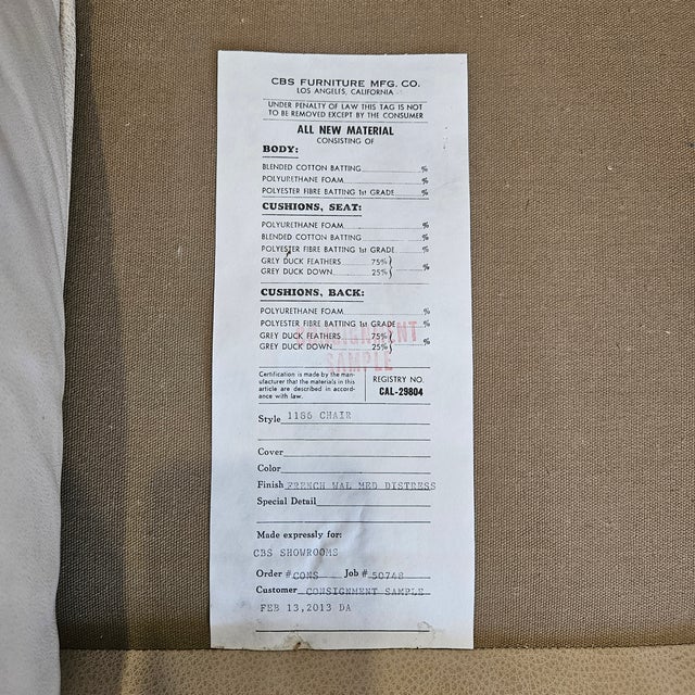 Custom Leather Wing Chair For Sale In Los Angeles - Image 6 of 7