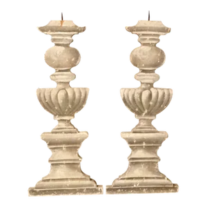 Italian Trompe L’oeil Pricket Candlesticks 29" Height, a Pair