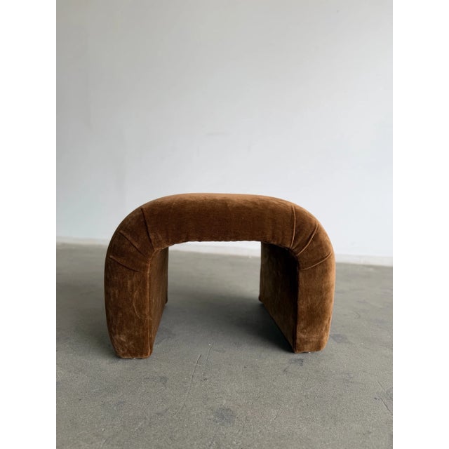 1980s Mohair Waterfall Bench / Stool - Custom For Sale - Image 5 of 15
