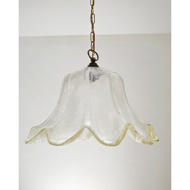 Mid-Century Modern Murano Glass and Brass Pendant Lamp, Italy, 1960s For Sale - Image 12 of 18