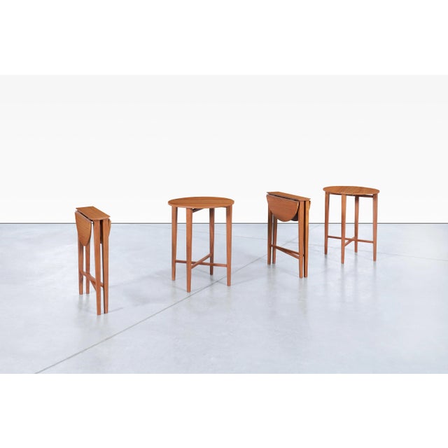 1960s Danish Modern Teak Nesting Table by Carlo Jensen for Poul Hundevad, 1960s For Sale - Image 5 of 12