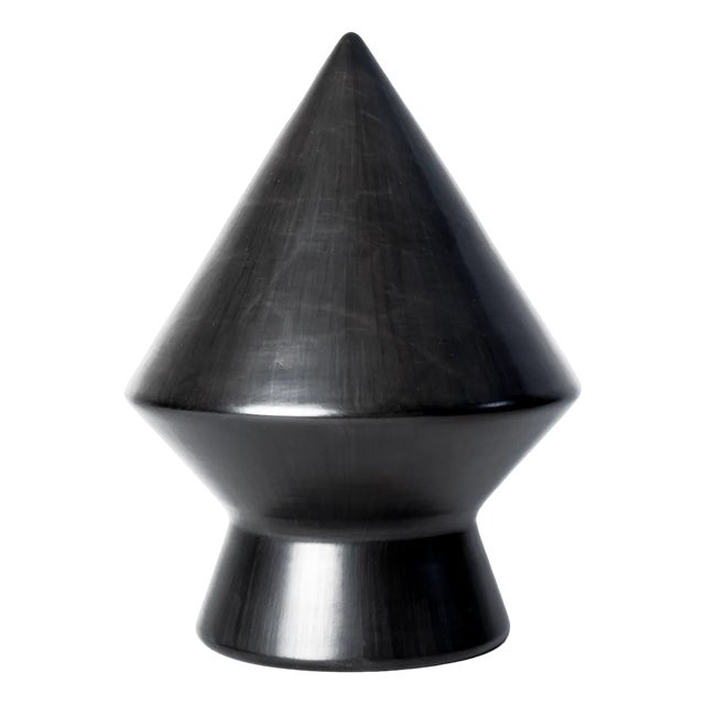 Black 30 Decorative Object and Table Mirror in Bucchero by Studio Lievito + Maddalena Vantaggi For Sale