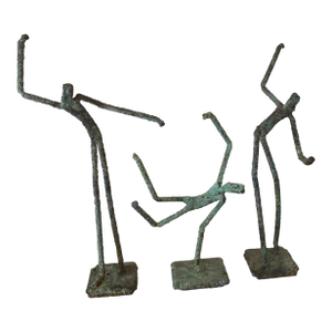 Late 20th Century Bronze Artist Made Brutalist Style Sculptures- Set of 3