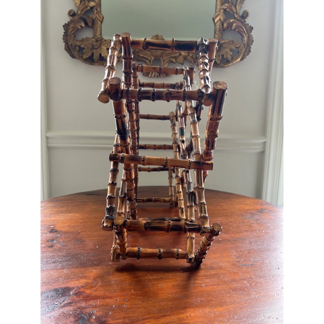 Found at an estate in historic Alexandria, Virginia; this vintage burnt bamboo wine rack not only looks stylish, but also...