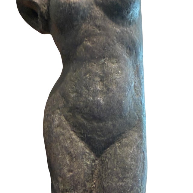1990s Modernist Bronze Female Torso Sculpture in the Style of Kelly Wearstler For Sale - Image 4 of 9