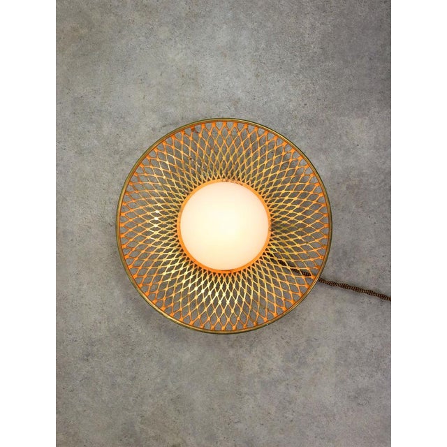 Mid-Century Intricate Wall Lamp in Brass and Opaline Glass, 1950s For Sale - Image 16 of 18
