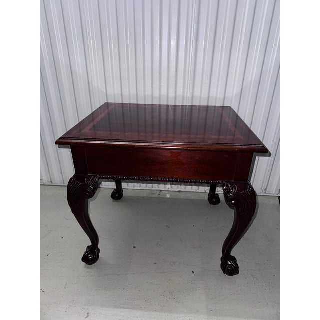 Late 20th Century Late 20th Century Thomasville Mahogany End Tables – Chippendale Ball & Claw – Matched Pair For Sale - Image 5 of 12