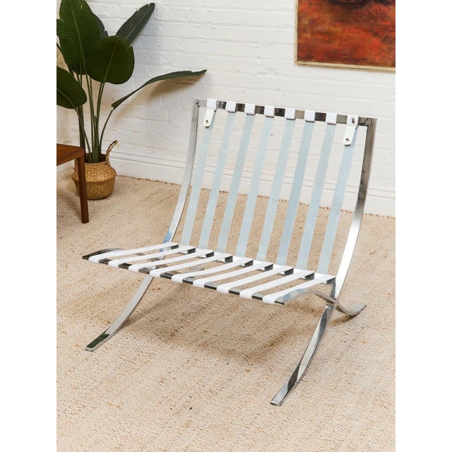 Mid 20th Century Mid 20th Century Styled After Kelly Green Barcelona Style Chair For Sale - Image 5 of 12