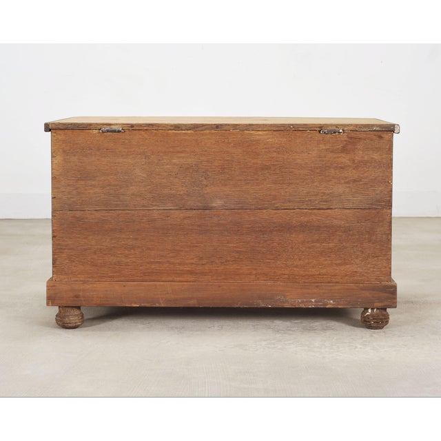 19th C. Country English Painted Georgian House Blanket Chest For Sale - Image 18 of 18