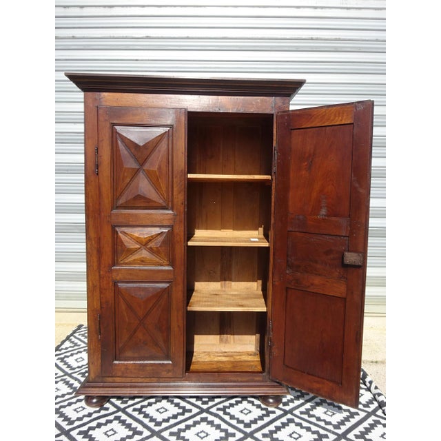 Louis XIII Style Walnut Wardrobe with Diamond Points For Sale - Image 18 of 18